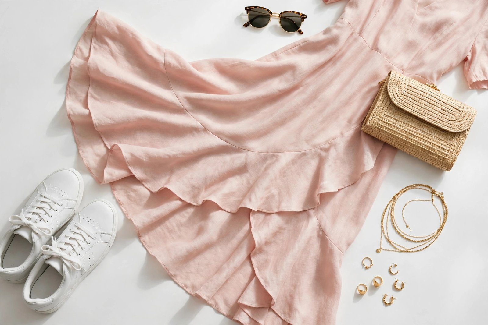 White Sneakers With Dresses & Skirts